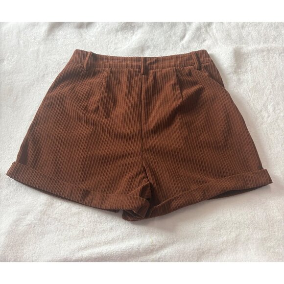 Hyfve Brown Corduroy High-Waist Comfortable Shorts Womens Size M - Picture 7 of 11